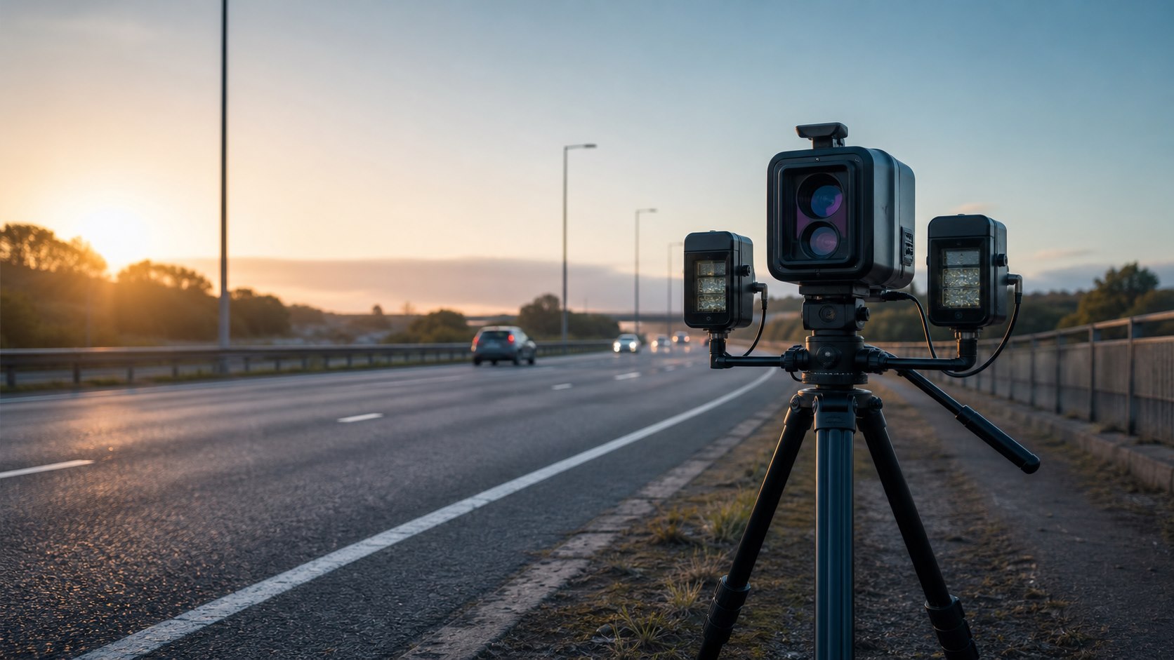 RSMS (Road Side Mobile System) tripod speed radar with two flash units